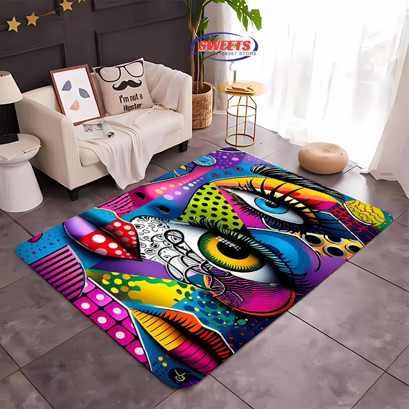 Hall Commercial Printing - 3D HDプリント ポップアート カラフル カーペット ソフトマット