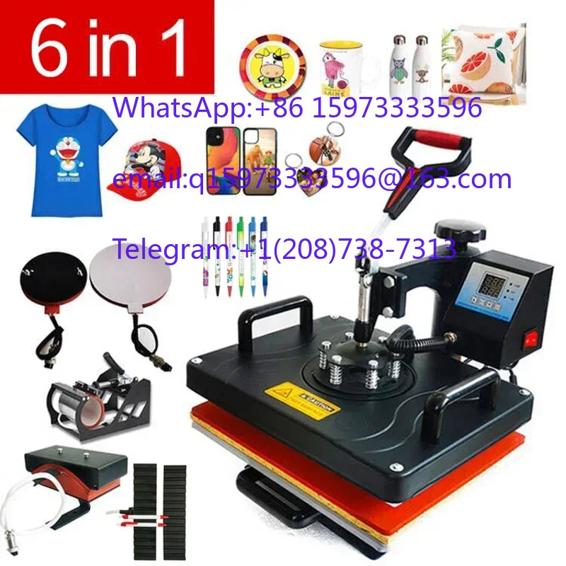 Commercial Printing Press Machine - 6 in 1複合型ヒートプレス転写機 家庭用・業務用昇華型ヒートプレス機器 各種DIY印刷用