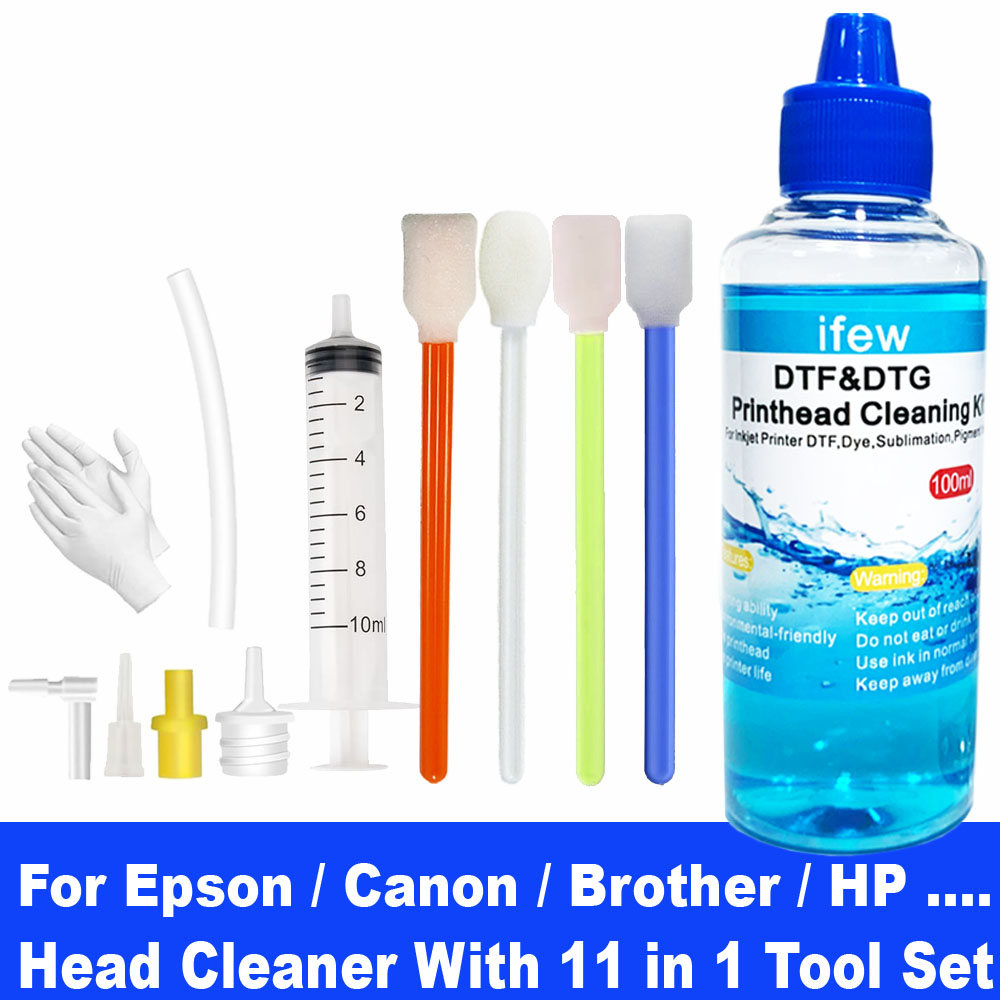 Print Head Cleaning Kit - エプソン、HP、ブラザー、キヤノン用100MLインクジェットプリンターヘッドクリーニングキット、ノズルプリントヘッド液体クリーナー、ヘッドクリーニングソリューション、インジェクター
